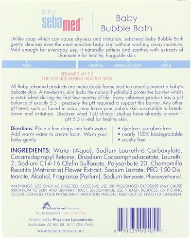 Sebamed Baby Bubble Bath 6.8 Fluid Ounces - Best for Baby's Sensitive Skin - Eczema - Psoriasis in Kuwait