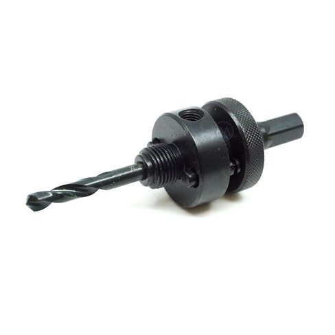 Benchmark Abrasives Hardened Carbon Steel Hole Saw Arbor Fits (1-1/4"-6") Hole Saws with Pilot Drill Bit, 5/8"-18 Thread, for Boring in Wood Stainless Steel Metal Cut Metal Wood Plastic - (3/8") in Kuwait