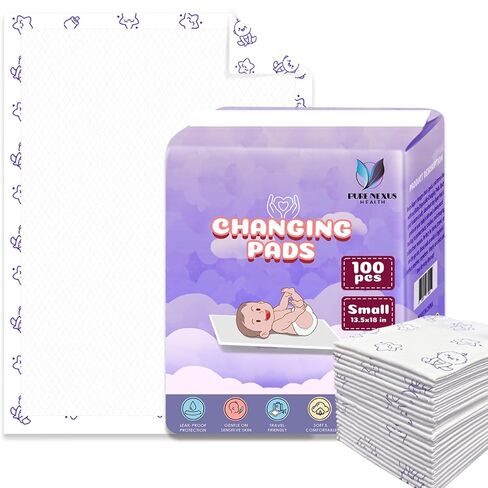 Disposable Baby Changing Pad Liners 13.5"x18" – 100 Pack, Soft, Waterproof & Ultra Absorbent for Mess-Free Diaper Changes in Kuwait