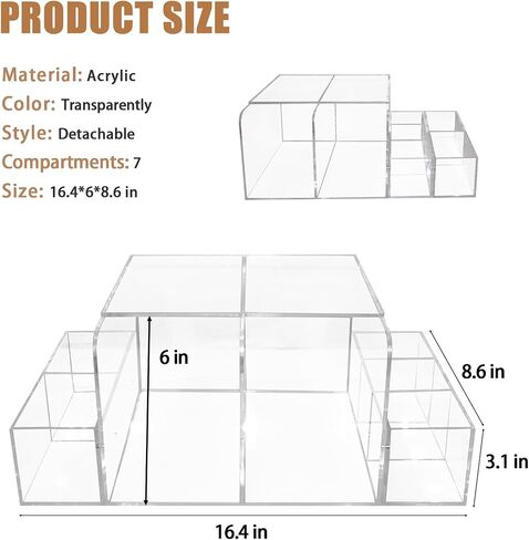 GILPWA Diaper Caddy, Baby Changing Table Organizer, Detachable Clear Acrylic Diaper Storage for Wipe Dispenser, Wipe Warmer and other Diapering Essentials in Kuwait