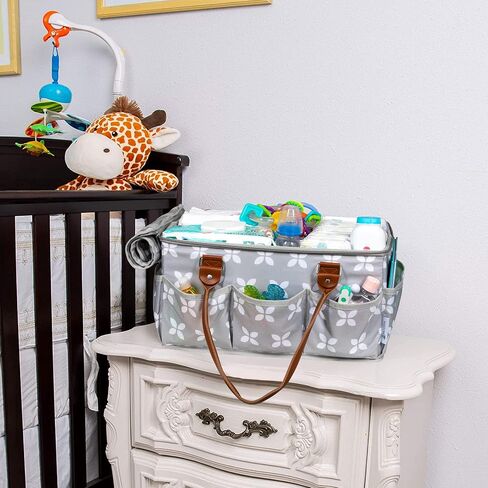 Moteph Extra Large Diaper Caddy, Craft, Toy Organizer with Zip-Top Cover with Waterproof Wet/Dry Bag - Perfect for Baby Shower in Kuwait