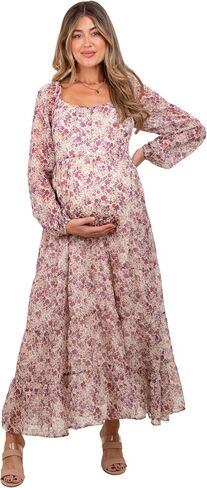 PinkBlush Floral Floral Chiffon Maternity Maxi Dress in Kuwait