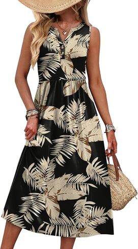 WIHOLL Women's Summer Dresses Maxi Dress Vacation Beach Sundresses 2026 with Pockets in Kuwait