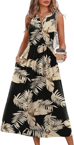 WIHOLL Women's Summer Dresses Maxi Dress Vacation Beach Sundresses 2026 with Pockets in Kuwait
