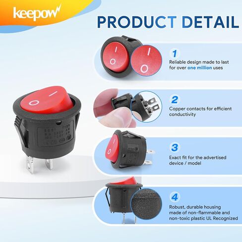 KEEPOW On Off Power Switch Compatible with Hoover Windtunnel | UH70830 UH70825 UH70820 UH70805 UH70810 UH70816 UH71250 UH71230 UH71200 UH71013 Wind-Tunnel-2 Upright Vacuum Cleaner, 1 Pack in Kuwait