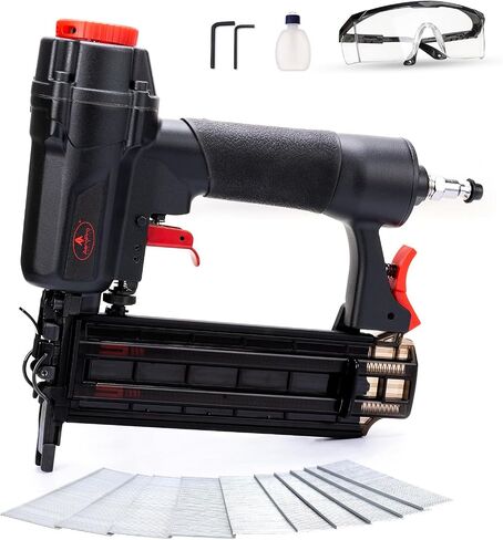AEROPRO Tools Pneumatic Brad Nailer, 18 Gauge 2 in 1 Air Brad Nail Gun and Staple Gun with 1000pcs Nails for Upholstery, DIY Project, Woodworking in Kuwait