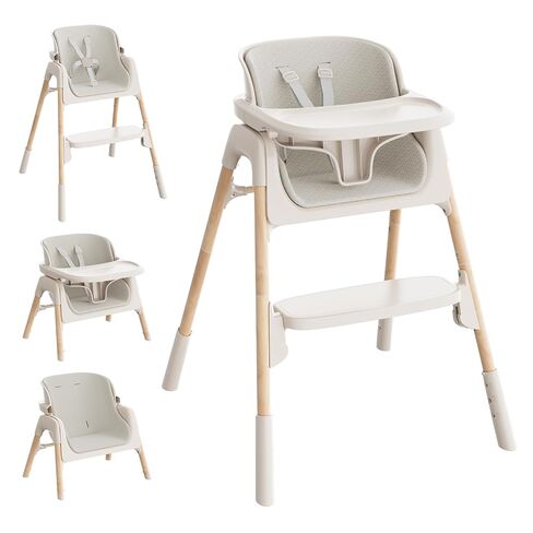 Mloong High Chair for Babies and Toddlers - Easy Clean 4-in-1 High Chair | adjustable 3-height high chair,2 position footrest,wipeable seat pad,dishwasher-safe removable tray,5-point harness in Kuwait