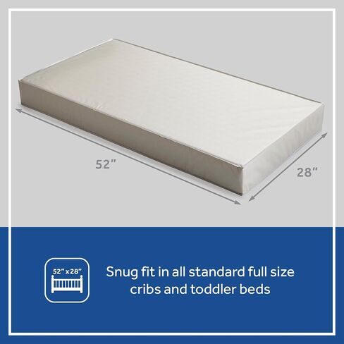 Sealy Baby 2-Stage Dual Firm Crib Mattress, Breathable Infant & Toddler Mattress with Medical-Grade Waterproof Cover, GREENGUARD Gold Certified, Made in USA, 52 x 28 Inches in Kuwait