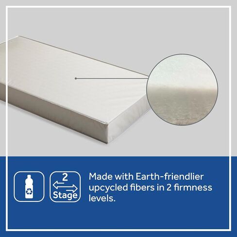 Sealy Baby 2-Stage Dual Firm Crib Mattress, Breathable Infant & Toddler Mattress with Medical-Grade Waterproof Cover, GREENGUARD Gold Certified, Made in USA, 52 x 28 Inches in Kuwait