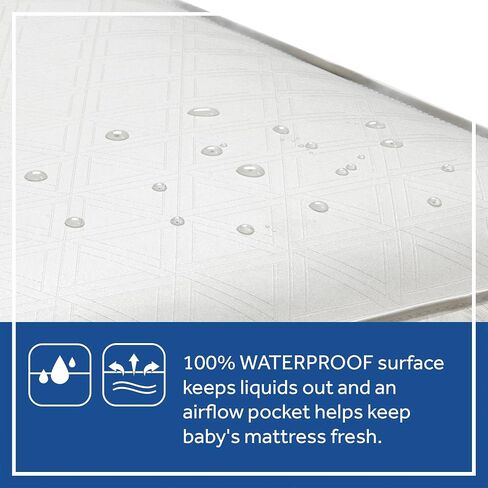 Sealy Baby 2-Stage Dual Firm Crib Mattress, Breathable Infant & Toddler Mattress with Medical-Grade Waterproof Cover, GREENGUARD Gold Certified, Made in USA, 52 x 28 Inches in Kuwait