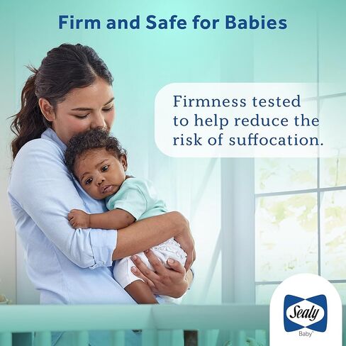 Sealy Baby 2-Stage Dual Firm Crib Mattress, Breathable Infant & Toddler Mattress with Medical-Grade Waterproof Cover, GREENGUARD Gold Certified, Made in USA, 52 x 28 Inches in Kuwait