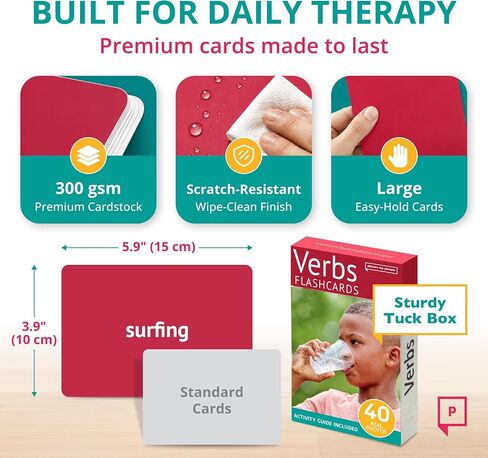 Picture My Picture Verbs ABA Therapy Cards Vol 1, 40 Real Photos, Age 3+ | Action Verb Learning, Language Builder Material, Speech Therapy Resources, Autism Learning Kit, SLP Approved, School Ready in Saudi Arabia