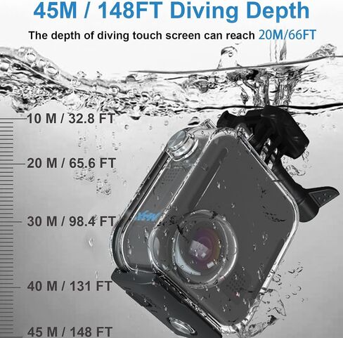 FiTSTILL Waterproof Housing for Go Pro MAX 360 (2019), 40M/131FT Touchscreen Dive Housing Underwater Protective Case with Mount and Accessory Kit (Not for MAX2 & MAX 360 2025) in Kuwait