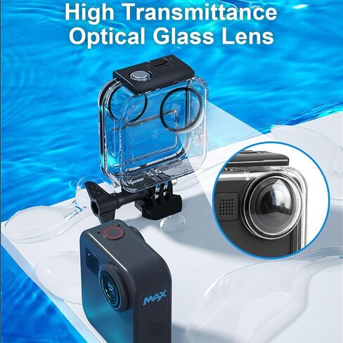 FiTSTILL Waterproof Housing for Go Pro MAX 360 (2019), 40M/131FT Touchscreen Dive Housing Underwater Protective Case with Mount and Accessory Kit (Not for MAX2 & MAX 360 2025) in Kuwait