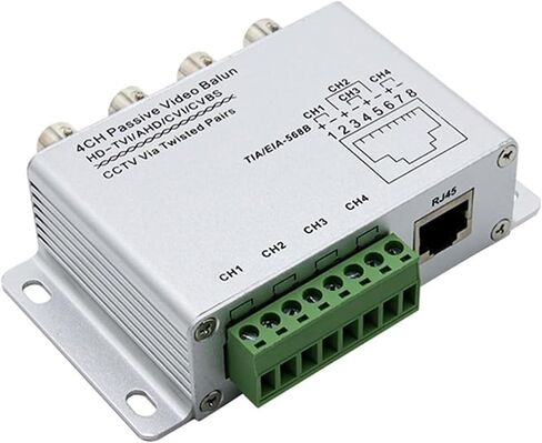 UTP 4 Channel Passive Video Balun BNC to RJ45 Networking Transceiver Adapter CVI for Surveillances Camera Systems Surveillances Video in Kuwait