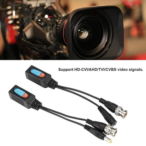 8MP Video Balun Transceiver, Transmits Power and Video Signals Twisted Pair, Supports HD CVI AHD TVI CVBS, with LED, for CCTV Security Camera System 12V to 48V in Kuwait