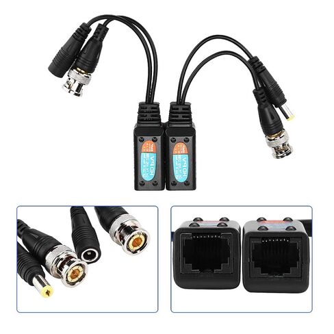 8MP Video Balun Transceiver, Transmits Power and Video Signals Twisted Pair, Supports HD CVI AHD TVI CVBS, with LED, for CCTV Security Camera System 12V to 48V in Kuwait