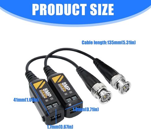 Multiple Format Video Transmitters for AHDs CVI TVIs CVBS Signals Passive Twisted Pair Design Ensures Stable Long Distances Surveillances Installation Long Distances Video Signals Transmitters in Kuwait