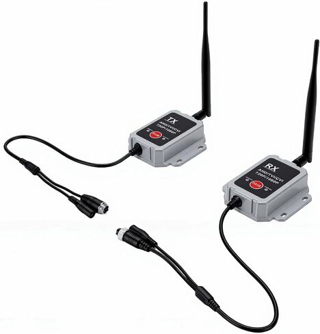 Akozon 2.4G Wireless Camera Video Transmitter and Receiver Kit 200-300 Meter Range for AHD TVI CVI Cameras with Weatherproof Watertight Design for Trailers RVs Trucks in Kuwait
