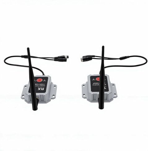 Akozon 2.4G Wireless Camera Video Transmitter and Receiver Kit 200-300 Meter Range for AHD TVI CVI Cameras with Weatherproof Watertight Design for Trailers RVs Trucks in Kuwait
