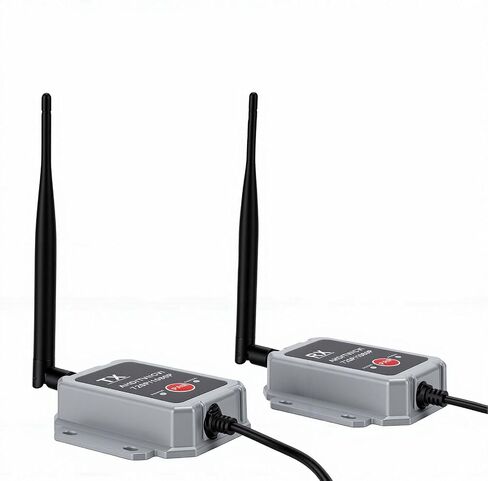 Akozon 2.4G Wireless Camera Video Transmitter and Receiver Kit 200-300 Meter Range for AHD TVI CVI Cameras with Weatherproof Watertight Design for Trailers RVs Trucks in Kuwait