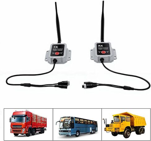 Akozon 2.4G Wireless Camera Video Transmitter and Receiver Kit 200-300 Meter Range for AHD TVI CVI Cameras with Weatherproof Watertight Design for Trailers RVs Trucks in Kuwait