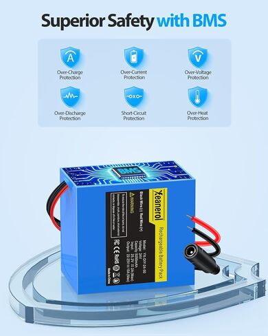 12V 15000mAh Rechargeable Battery Pack with Charger, Replacement Lithium Battery Compatible with 12 Volt Devices RC Car, LED Light Strip, DIY, Boat, Robot, CCTV Camera in Saudi Arabia