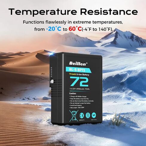 V Mount Battery 72Wh 4900mAh with 45W PD Fast Charging, D-TAP/USB-C/USB-A Port, 450g Lightweight V-Mount Compact Battery for Camera Camcorder, Monitor, Video Light (BP72) in Saudi Arabia