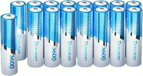 3600mWh Rechargeable Lithium AA Batteries, 16 Pack Long Lasting 1.5V AA Li-ion Rechargeable Batteries for Blink Camera, Flashlight, Microphone, Clocks,Remote Control and More in Saudi Arabia