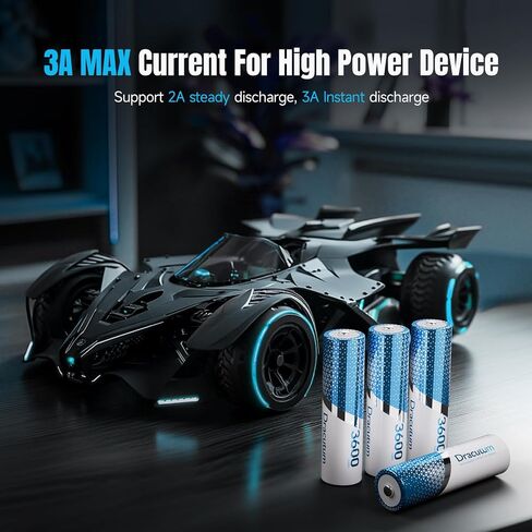 3600mWh Rechargeable Lithium AA Batteries, 16 Pack Long Lasting 1.5V AA Li-ion Rechargeable Batteries for Blink Camera, Flashlight, Microphone, Clocks,Remote Control and More in Saudi Arabia