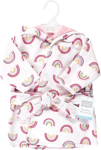 Hudson Baby Unisex Baby Mink with Faux Fur Lining Pool and Beach Robe Cover-ups, Modern Rainbow, 0-6 Months in Kuwait