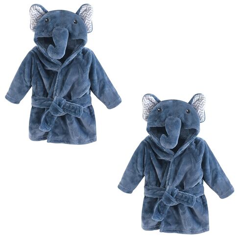 Little Treasure Unisex Baby Plush Bathrobe, Chevron Elephant 2-Piece, 0-9 Months in Kuwait