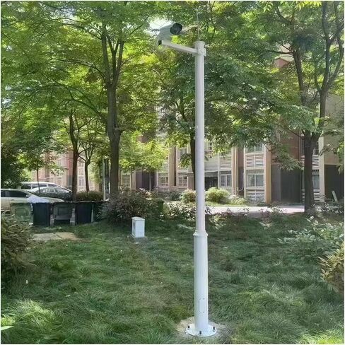 This Outdoor Security Camera Pole - Adjustable 6-20 FT Metal Stand, Weatherproof & Rustproof Surveillance Camera Holder for Enhanced Stability and Visibility (11.5 ft / 3.5m) in Kuwait