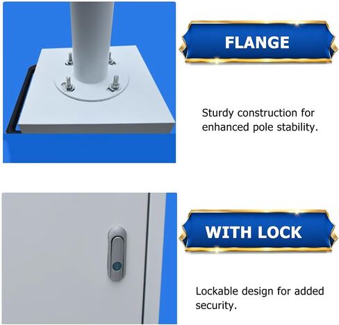 Security Camera Pole 6.6 8.2 9.8 11.5 13ft，Mobile Steel Surveillance Post Stand with Lockable Storage Box & 4 360° Casters，Detachable CCTV Pole Mount(Light Coffee,8 1/5 ft(2.5m) Pole) in Kuwait