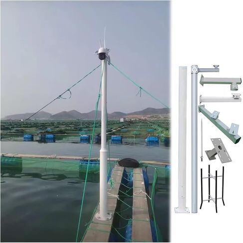 This Industrial Surveillance Camera Pole - Security Camera Post with Twin Support Arm for Roadside Monitoring in Kuwait