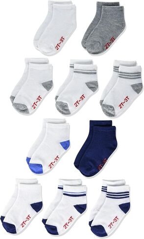 Hanes Baby And Toddler Socks, Non-slip Grip Ankle Socks, Boys' and Girls', Multipacks in Kuwait