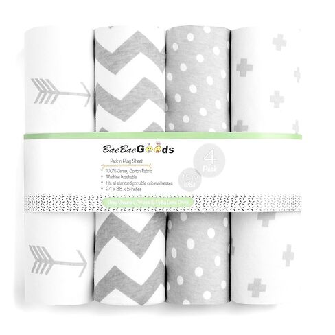 Premium Baby Changing Pad Covers 4 Pack – Boy or Girl Changing Pad Cover – Pure Jersey Machine Washable Grey and White Changing Table Cover – Diaper Changing Pad Cover Sheets in Kuwait