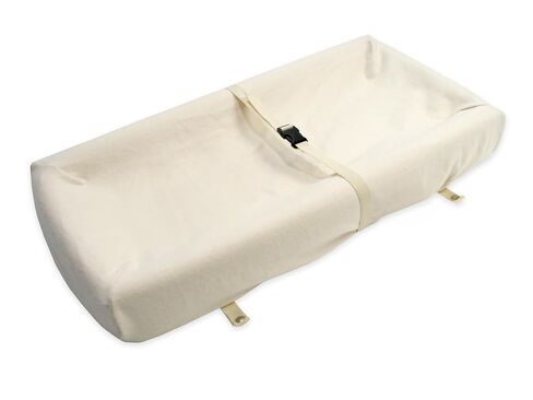 Naturepedic Organic Contoured Changing Pad Cover - Easy to Clean, Lightweight & Portable - Comfort 2-Sided and 4-Sided Baby Diaper Changing Pad Cover - 16" x 31" in Kuwait