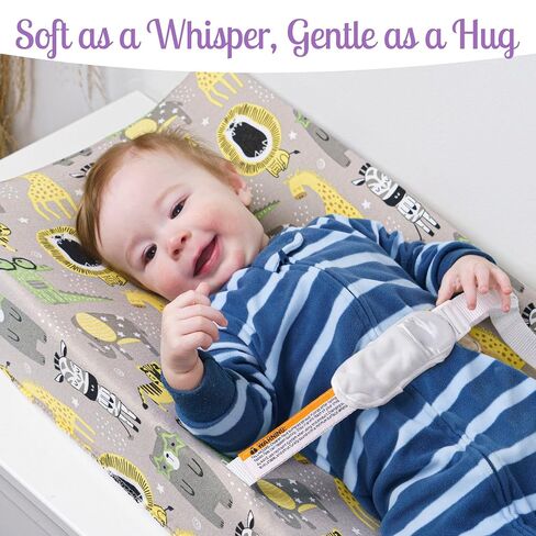 GROW WILD Changing Pad Cover 3 Pack | Soft & Stretchy Jersey Cotton | Baby Changing Table Pad Cover | Diaper Changing Pad Covers for Girls and Boys (Animals & Safari) in Kuwait