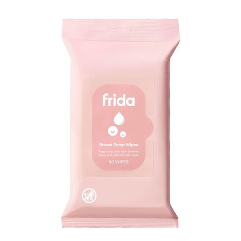 Frida Mom Breast Pump Wipes, Multi-Surface Cleaner, Removes Breastmilk Residue, Made with Food-Grade Ingredients, Baby and Milk Safe, Travel Essential for Breastfeeding Moms, 40 Count in Kuwait