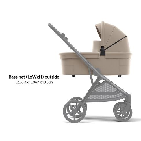 mompush Vira Bassinet for Newborns, UPF 50+ Extendable Canopy, Breathable Mattress with Machine-Washable Cover, All-Weather Protection, Carry Handle in Kuwait