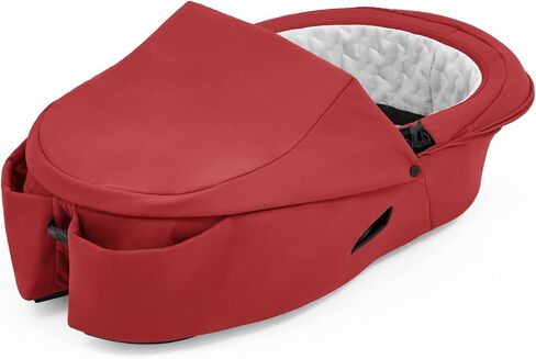 Stokke Xplory X Carry Cot, Ruby Red - Detachable Cot for Xplory X Stroller - Soft Interior Lining & Breathable Mattress - with Removable Wind Cover & Two Easy-Access Pockets in Kuwait