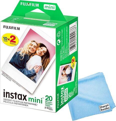 Fujifilm Instax Mini Instant Camera Film: 20 Shoots Total, (10 Sheets x 2) - Capture Memories Anytime, Anywhere - Comprehensive Ultimate Performance Cloth Solution for Perfect Picture Quality in Kuwait