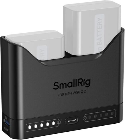 SMALLRIG NP-FW50 Camera Battery Set for Sony, 11W Dual Slot Charger with 1030mAh Batteries, Full Compatible with Sony A6000 A6100 A6300 A6400 ZV-E10 A7 A7S A7R A7SII A7RII A5000 A5100 ILCE-QX1 in Kuwait