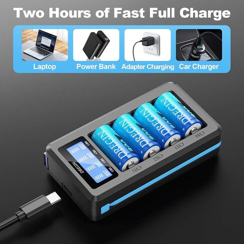 123 Lithium Batteries 8 Pack, 3.7V 800mAh 123 Lithium Batteries with Charger for Arlo Camera VMC3030 VMK3200 VMS3330 3430 3530 Flashlights Microphone in Kuwait