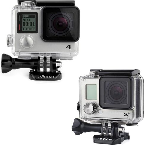 SOONSUN Standard Protective Waterproof Dive Housing Case for GoPro Hero 3/3+/4 Black Silver Camera - 40 Meters (131 Feet) Underwater Photography in Kuwait