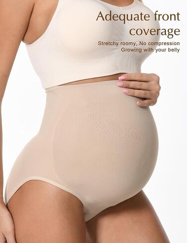 HOFISH Seamless Over-Bump Maternity Underwear, High-Waisted Panties | Seamless over-bump maternity panties with No-Show edges, No-Roll comfort and Gentle Support. in Kuwait