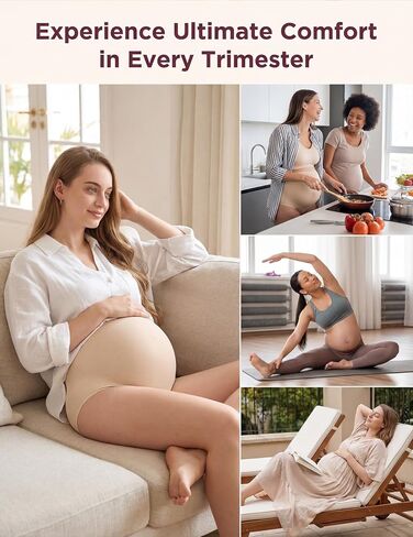 HOFISH Seamless Over-Bump Maternity Underwear, High-Waisted Panties | Seamless over-bump maternity panties with No-Show edges, No-Roll comfort and Gentle Support. in Kuwait