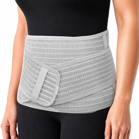 haakaa Postpartum Belly Band, Postpartum Belly Wrap Back Support, Postpartum Essentials for Natural Delivery and C-Section Recovery, Belly Binder, Natural Latex, M Grey in Kuwait