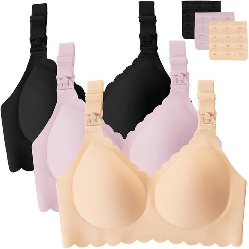Gailife 3 Pack Nursing Bras for Breastfeeding Seamless Wireless Maternity Bras for Pregnancy Soft Sleep Bralette Pack in Kuwait